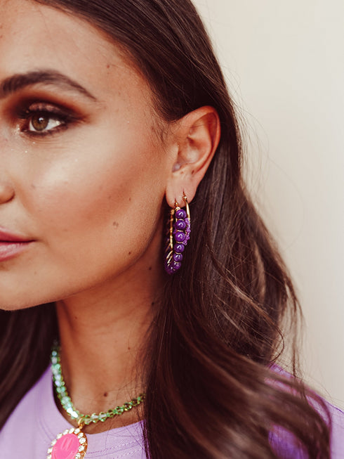 Ear Candy Purple Beads